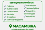 Prefeitura de Casa Nova leva atendimentos de saúde para povoado de Macambira no próximo domingo (30)