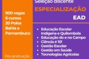 Univasf abre seleção para 900 vagas em cursos de especialização a distância