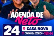 ACM Neto cumpre agenda em Casa Nova no dia 24 de setembro com caminhada e comício