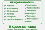 Povoado Açude de Pedra recebe o programa Saúde em Todo Lugar neste sábado (05) em Casa Nova