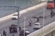 Acidente envolvendo duas motocicletas deixa trânsito lento na Ponte Presidente Dutra, entre Juazeiro e Petrolina