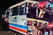 Micro-ônibus do TFD de Curaçá se envolve em acidente com carreta e carro de passeio na BR-324, em Riachão do Jacuípe